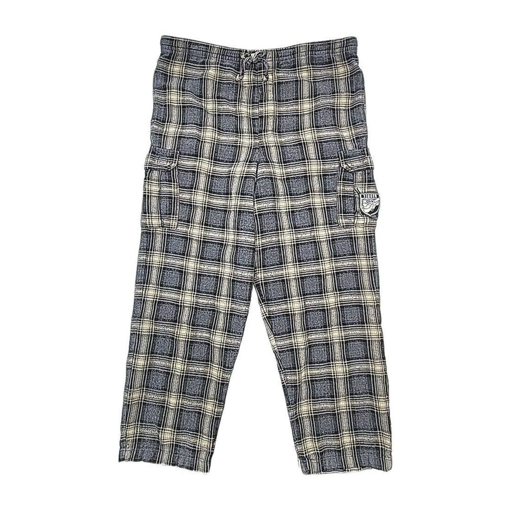Disney Tigger Pant Gray Plaid Men Sz Large Lounge Pajama Drawstring Flannel VTG